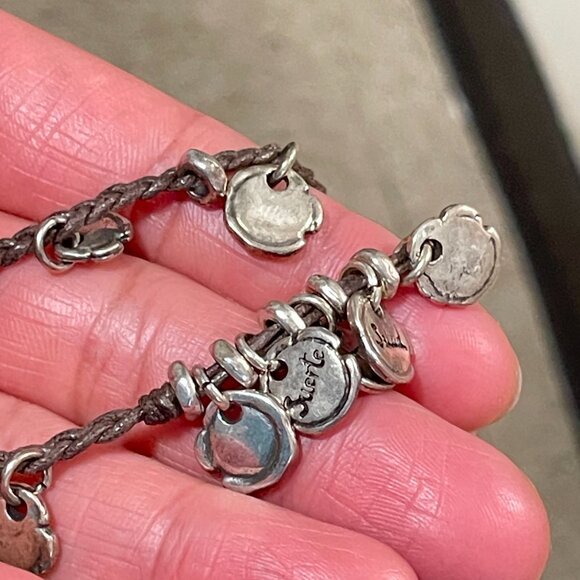 NWT Uno de 50 Long Multi Dangle Charms leather Silver plated long BOHO Necklace - Picture 11 of 12